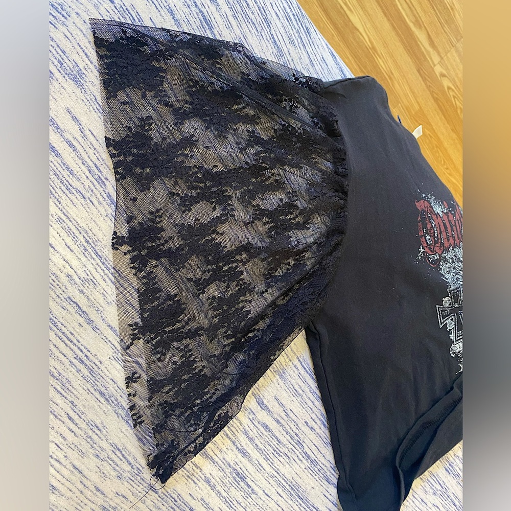 ⚰️⚰️”Death Before Dishonor” lace sleeves tee XL - Picture 15 of 16